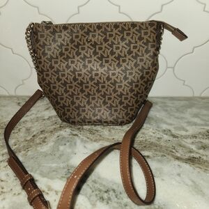 Donna Karen Brown Patterned Crossbody Bag